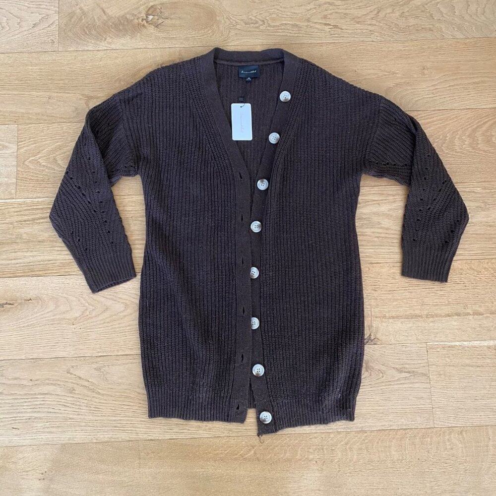 Line & Dot - Elise Cardigan in Chocolate Brown